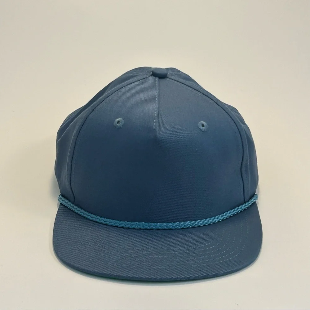 SNAG Snapback Cap, Steel Blue Solid, Adjustable Braided Rope Unisex Adults Hat